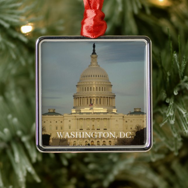 Washington, DC Capitol Building Holiday Metal Tree Decoration (Tree)