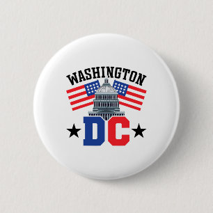 Washington Dc Capitol Hill American Flag Usa Pride 6 Cm Round Badge