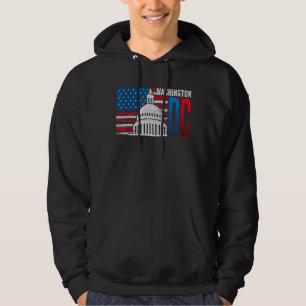 Washington Dc Capitol Hill American Flag Usa Pride Hoodie