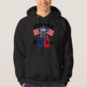 Washington Dc Capitol Hill American Flag Usa Pride Hoodie