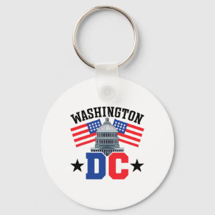 Washington Dc Capitol Hill American Flag Usa Pride Key Ring