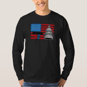 Washington Dc Capitol Hill American Flag Usa Pride T-Shirt