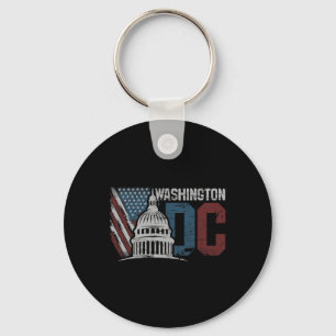 Washington Dc Capitol Hill Usa Flag Souvenir Desig Key Ring