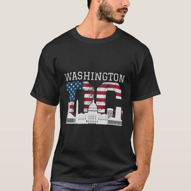 Washington Dc Capitol Hill Usa Flag T-Shirt (Front)