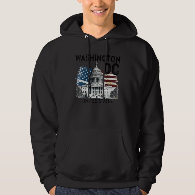 Washington DC Capitol Hill USA Souvenirs Gifts Men Hoodie (Front)