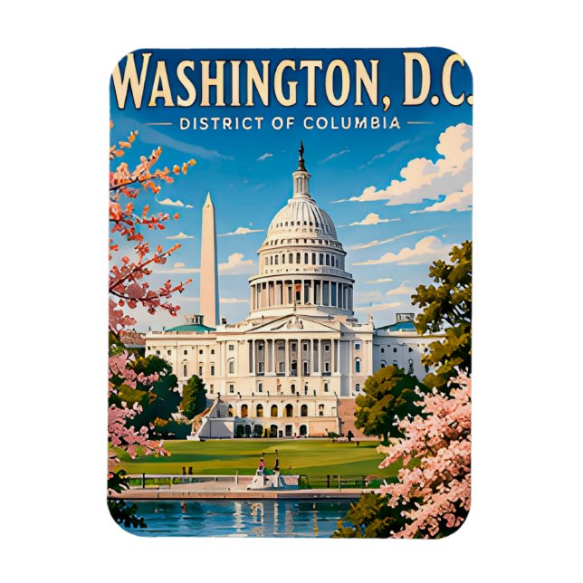 🏛️ Washington DC Capitol Travel Memory Magnet (Vertical)