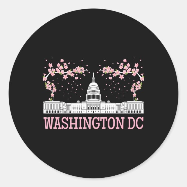 Washington Dc Cherry Blossom Monut Classic Round Sticker (Front)