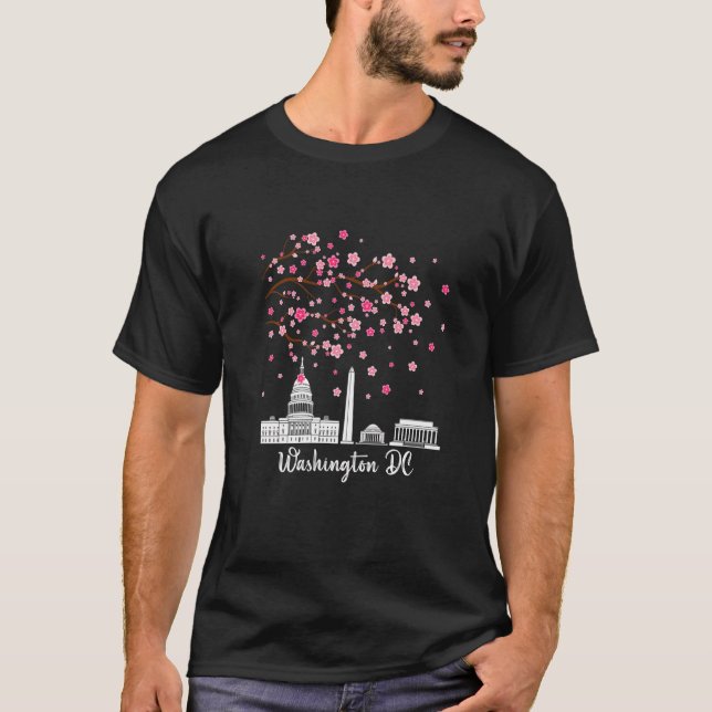 Washington Dc Cherry Blossoms Monuments Men Women  T-Shirt (Front)