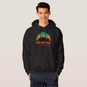 Washington DC City Skyline Vintage Retro Sunset Hoodie