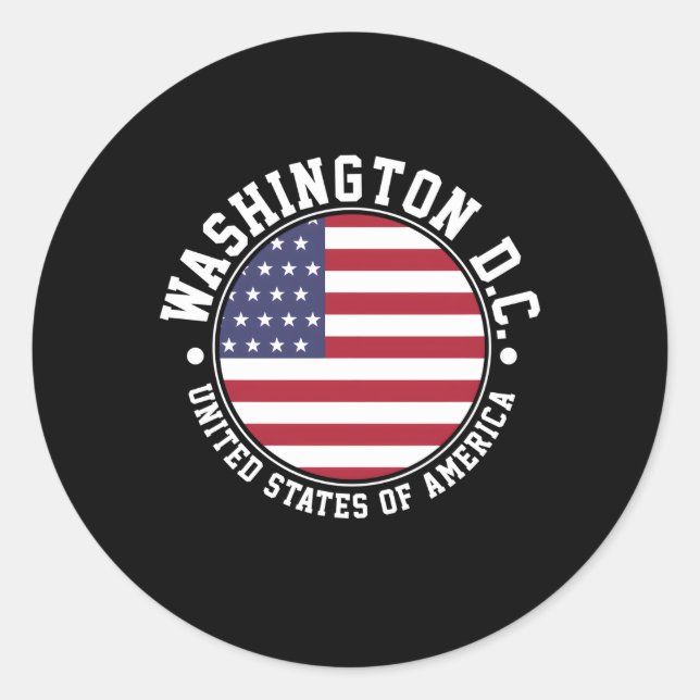 Washington Dc Classic Round Sticker (Front)