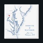 Washington DC Destination Wedding Favour Magnet<br><div class="desc">Quick and Easy ordering! These Washington DC map magnets make great DC wedding favours to include in your Washington DC destination wedding welcome bags. Move the heart by clicking "Edit Using design tool" under "Personalise". Featuring a map of Chesapeake Bay with Artwork by Coastal Map Designs</div>