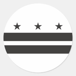 Washington DC Flag - Black Classic Round Sticker