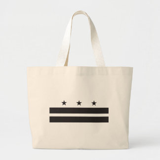 Washington DC Flag - Black Large Tote Bag