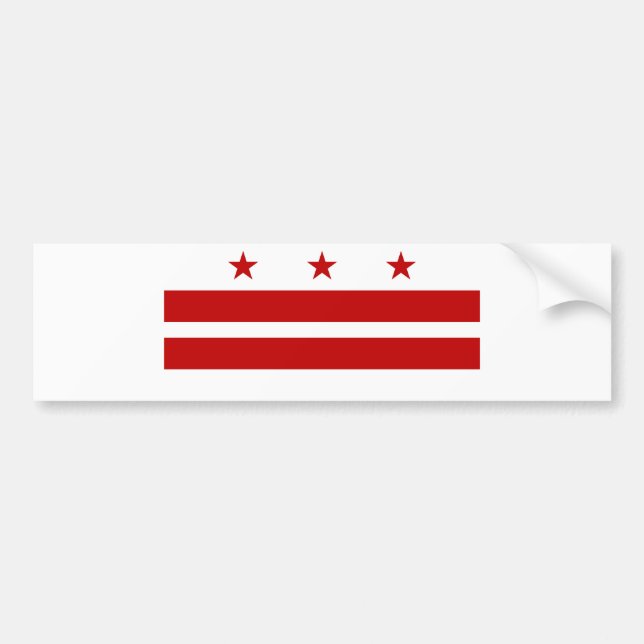 Washington DC Flag Bumper Sticker (Front)