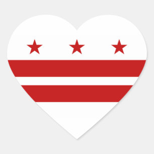 Washington DC Flag Heart Sticker