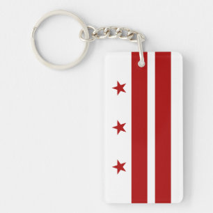 Washington DC Flag Key Ring