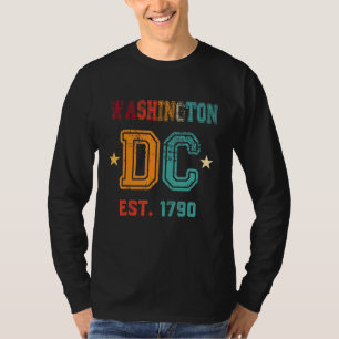 Washington Dc Flag Love Capitol Hill Souvenir Retr T-Shirt