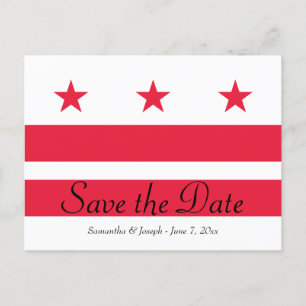 Washington DC Flag Save the Date Announcement Postcard