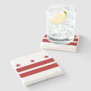 Washington DC Flag Stone Coaster