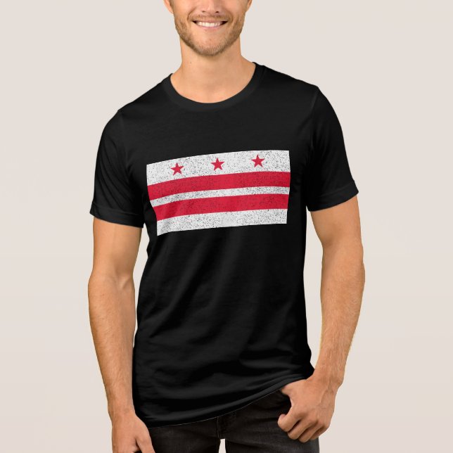 Washington DC Flag Tri-Blend Shirt (Front)