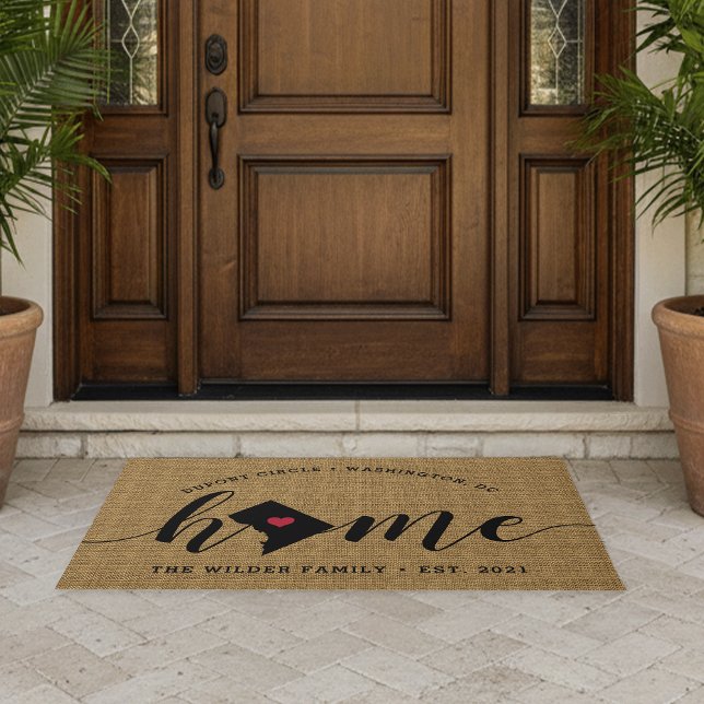 Washington DC Home Town Personalised Doormat (Creator Uploaded)