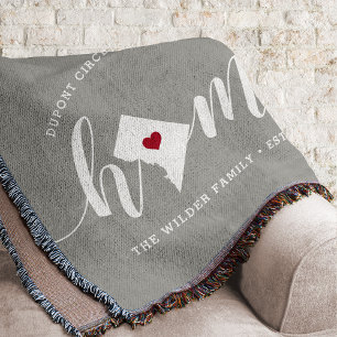 Washington DC Home Town Personalised Throw Blanket
