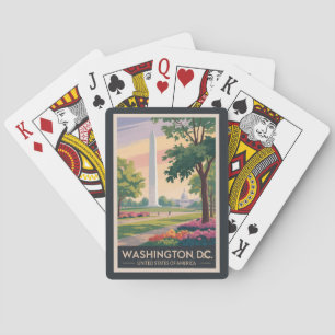 Washington DC Illustration Travel Art Custom Playing Cards