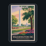 Washington DC Illustration Travel Art Vintage Magnet<br><div class="desc">Washington,  DC retro vector travel design. Washington,  DC,  the capital of the United States,  is filled with iconic landmarks,  world-class museums,  and rich historical significance.</div>