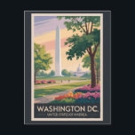 Washington DC Illustration Travel Art Vintage Postcard<br><div class="desc">Washington,  DC retro vector travel design. Washington,  DC,  the capital of the United States,  is filled with iconic landmarks,  world-class museums,  and rich historical significance.</div>