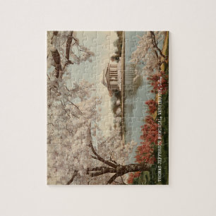 Washington DC Jefferson Memorial Vintage Travel Jigsaw Puzzle