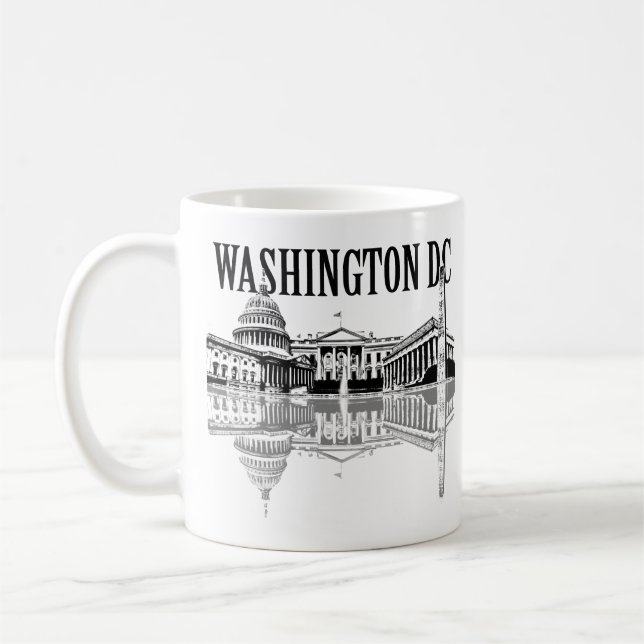 Washington Dc landmarks skyline Coffee Mug (Left)