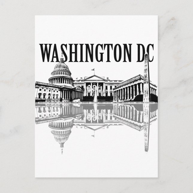 Washington Dc landmarks skyline Postcard (Front)