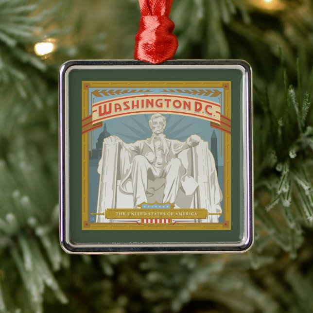 Washington DC | Lincoln Memorial Metal Tree Decoration (Tree)