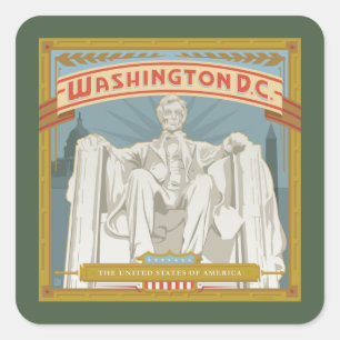 Washington DC   Lincoln Memorial Square Sticker