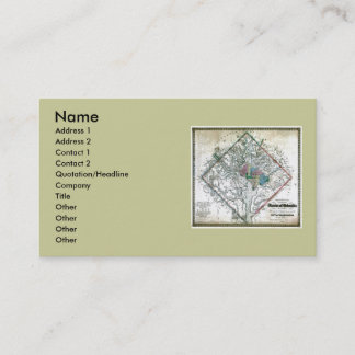 Washington DC Map and Flag Business Card