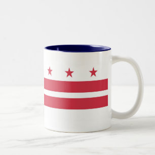 Washington DC  Map and Flag Two-Tone Coffee Mug