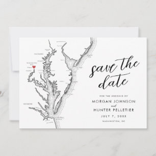 Washington DC Map Modern Wedding Save The Date