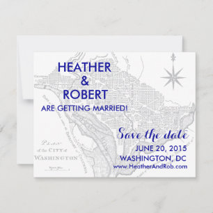 Washington DC Map Save the Date (grey map)