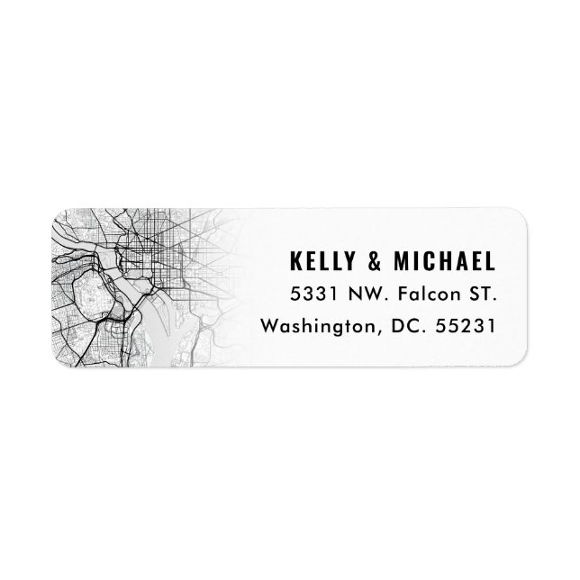 Washington, DC. Map Themed | Return Label (Front)