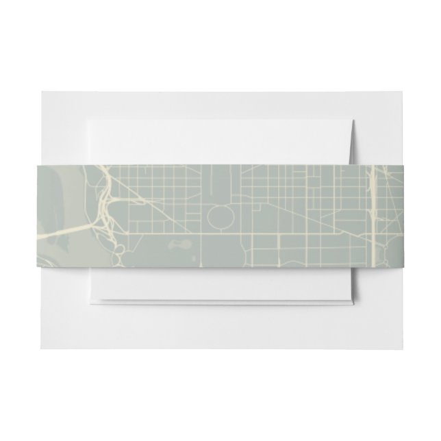 Washington DC Map Wedding Belly Band Invitation Belly Band (Front Example)