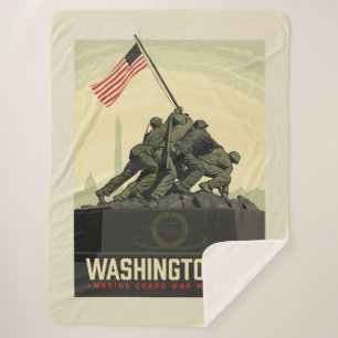 Washington, DC   Marine Corps War Memorial Sherpa Blanket