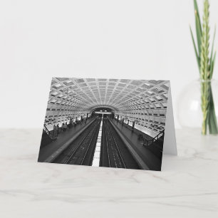 Washington DC Metro Station Rails Birthday Card