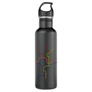 Washington DC Metro Subway Map Colour Lines 710 Ml Water Bottle