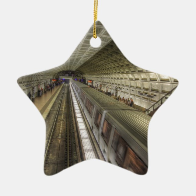 Washington DC Metro Train Station Ceramic Tree Decoration (Front)