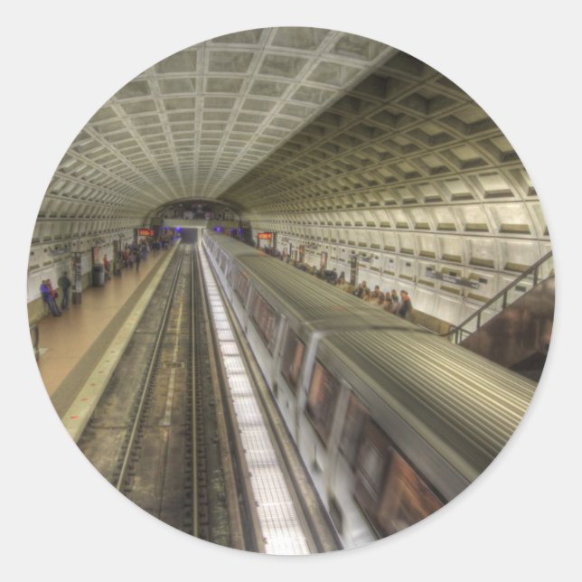 Washington DC Metro Train Station Classic Round Sticker (Front)