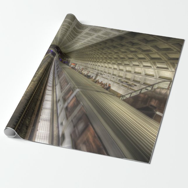 Washington DC Metro Train Station Wrapping Paper (Unrolled)