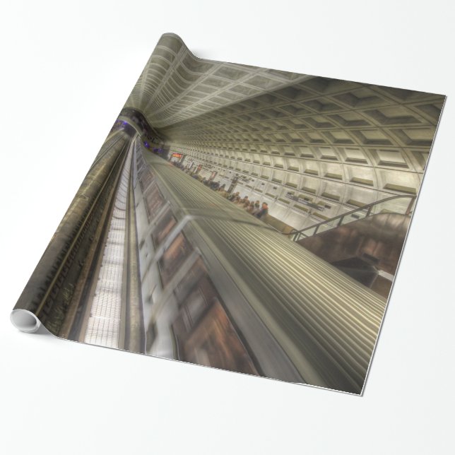 Washington DC Metro Train Station Wrapping Paper (Unrolled)
