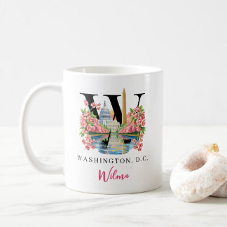 Washington DC Monogram Letter W Personalised Gift Coffee Mug