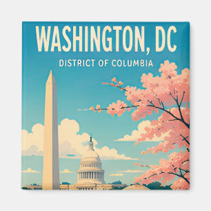 Washington DC Monuments Capitol Skyline Magnet