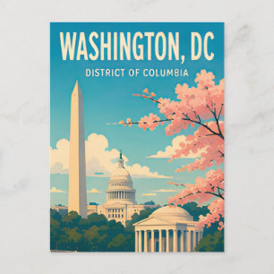 Washington DC Monuments Capitol Skyline Postcard